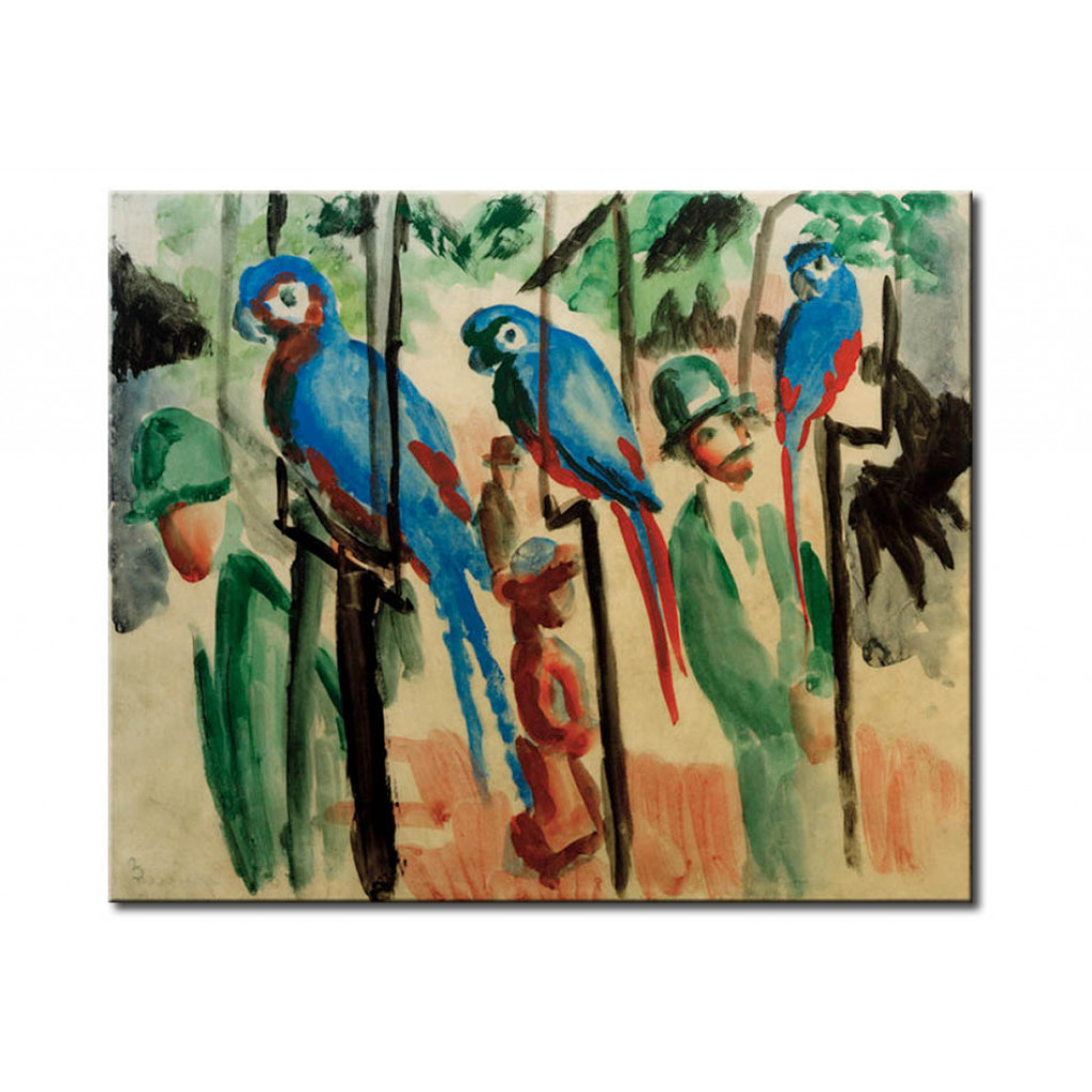 Schilderij  August Macke: Bei Den Papageien