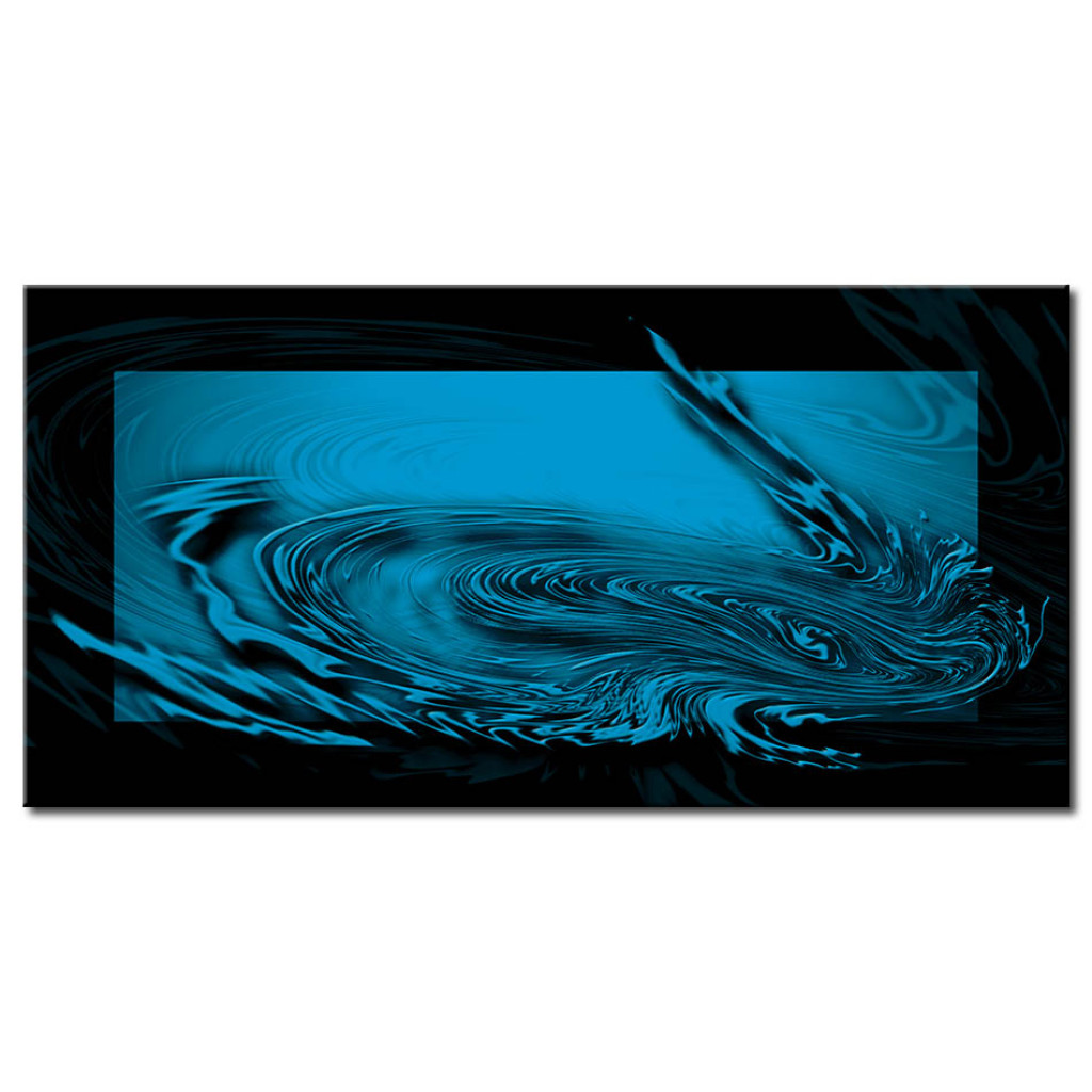 Schilderij  Abstract: Blauwe Vortex - Abstract, Fancy Met Blauwe En Zwarte Afbeeldingen