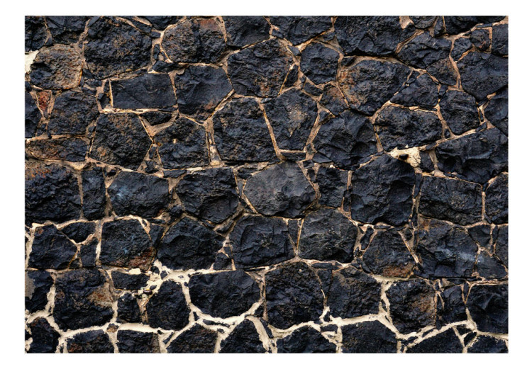 Fototapeta Kamienny zmierzch - tło o teksturze czarnych kamieni z jasną fugą 91982 additionalImage 1