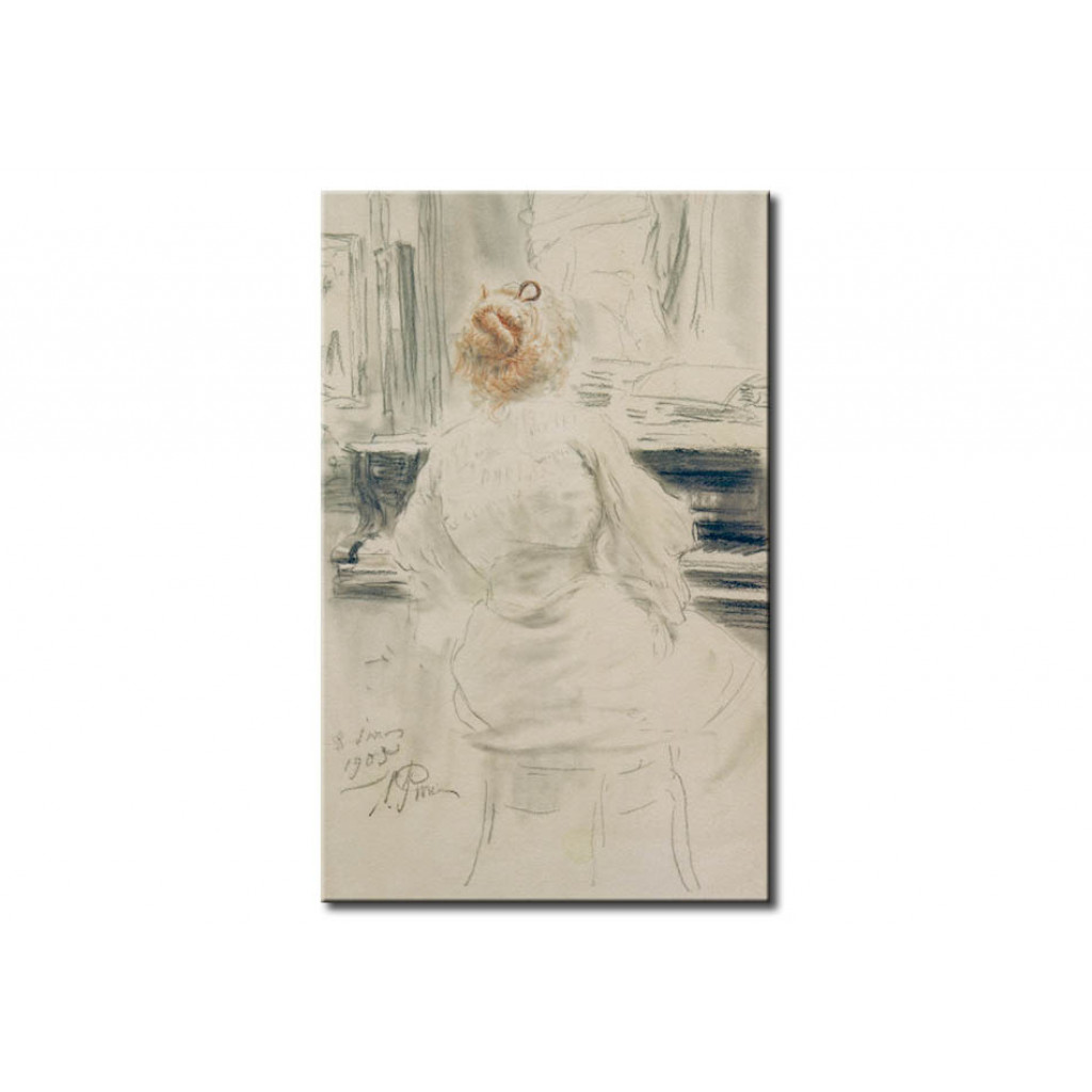 Schilderij  Ilja Repin: Am Klavier