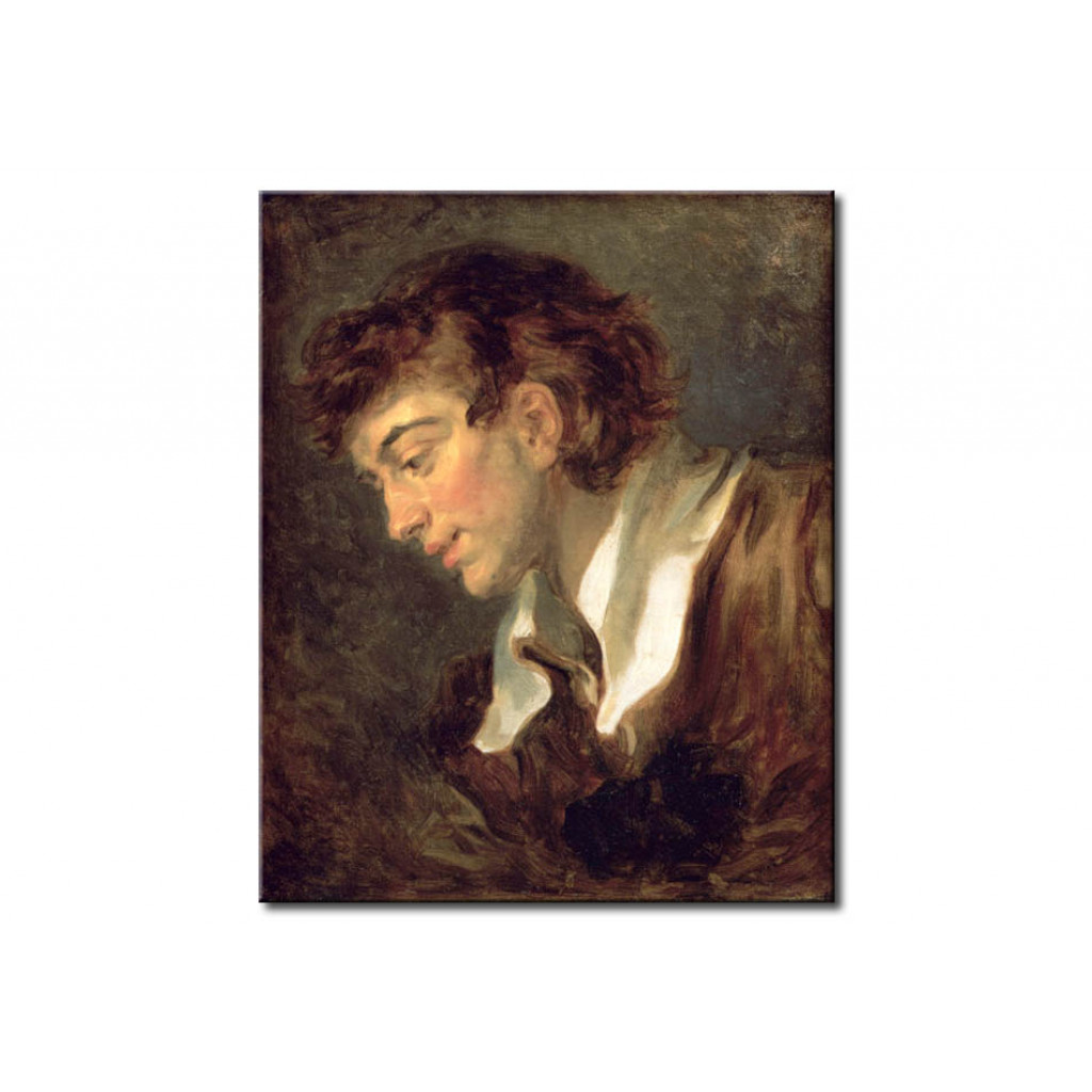 Schilderij  Jean-Honoré Fragonard: Head Of A Young Man