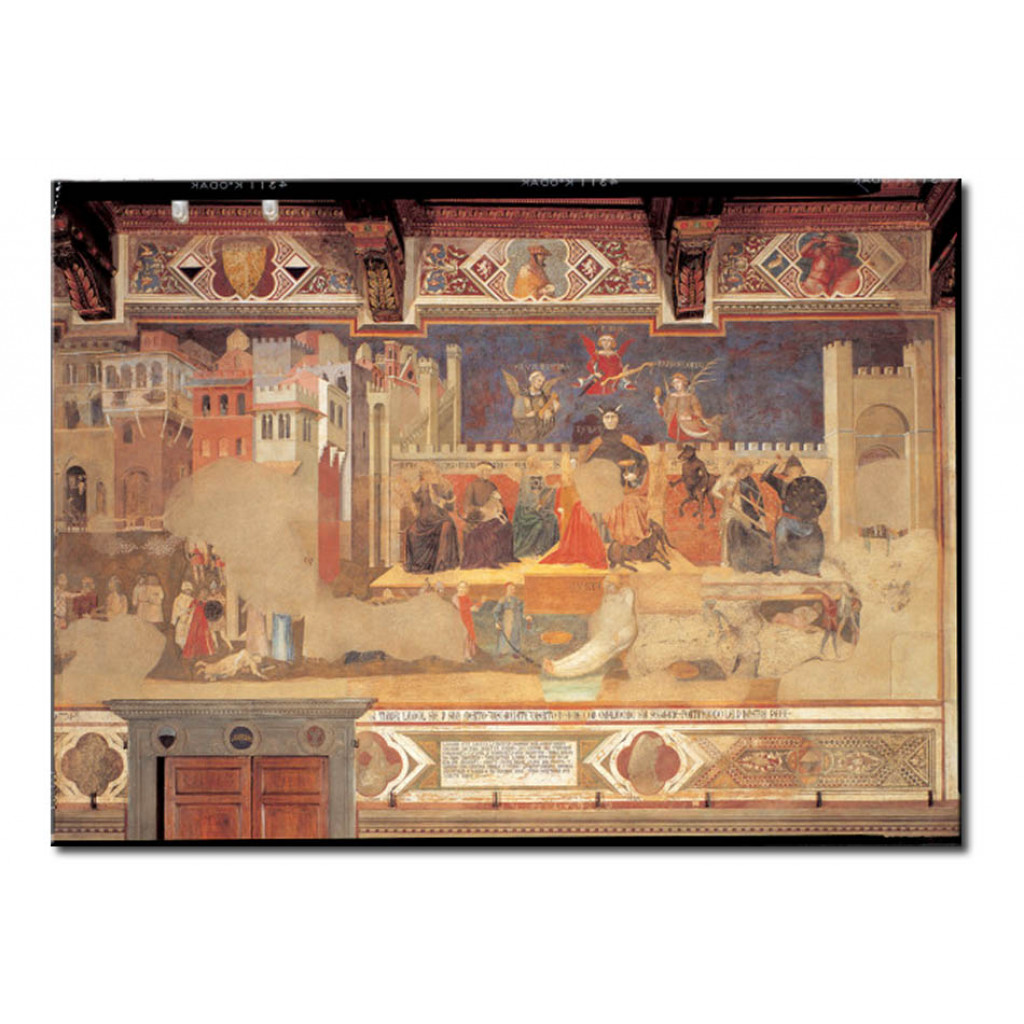 Schilderij  Ambrogio Lorenzetti: Il Cattivo Governo