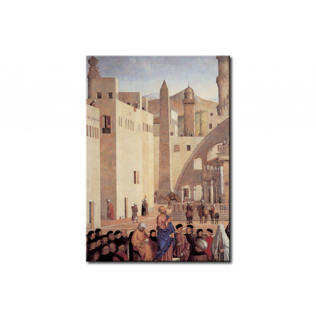 Schilderij  Gentile Bellini: Sermon Of St.Mark The Evangelist In Alexandria