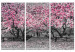 Obraz Kwitnące magnolie - tryptyk z drzewami magnolii i różowymi kwiatami 128792