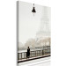 Pintura em tela Vista de Paris - fotografia com mulher na ponte e na Torre Eiffel 132292 additionalThumb 2