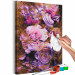 Obraz do malowania po numerach Bukiet vintage - Fioletowe, różowe i pudrowe kwiaty na brązowym tle 146192 additionalThumb 7
