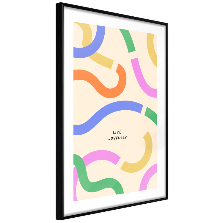 Wall Poster Abstract Shapes - Pastel Waves Scattered on a Beige Background 149892 additionalImage 6