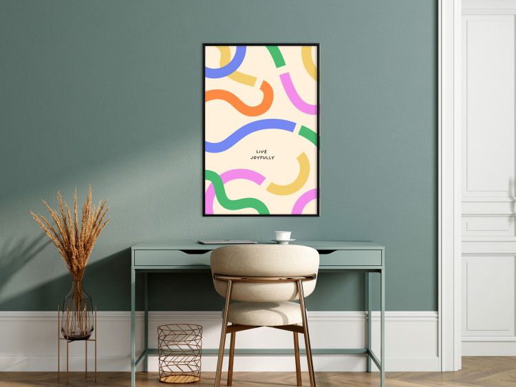 Wall Poster Abstract Shapes - Pastel Waves Scattered on a Beige Background 149892 additionalImage 13
