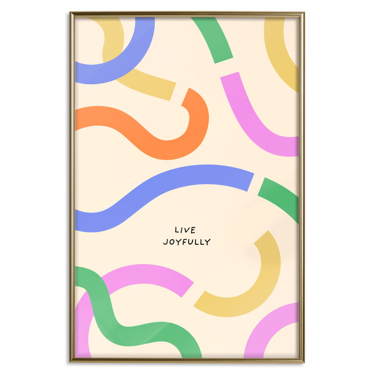 Cartel Abstract Shapes - Pastel Waves Scattered on a Beige Background 149892 additionalImage 23