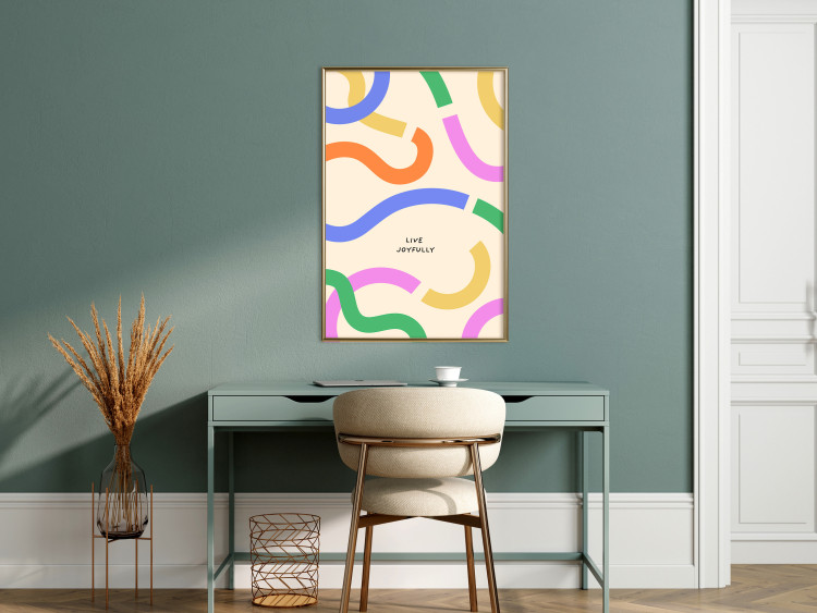 Cartel Abstract Shapes - Pastel Waves Scattered on a Beige Background 149892 additionalImage 14