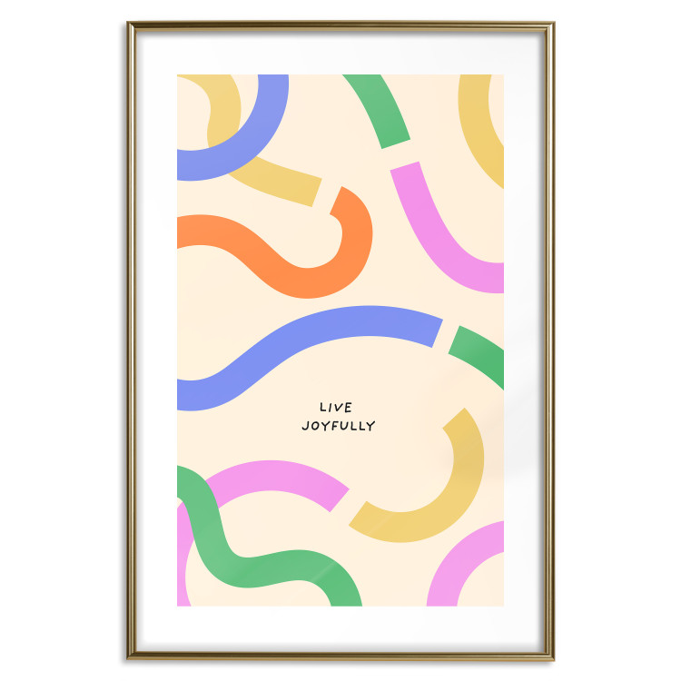 Wall Poster Abstract Shapes - Pastel Waves Scattered on a Beige Background 149892 additionalImage 25