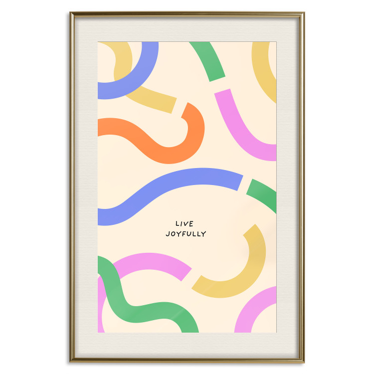Cartel Abstract Shapes - Pastel Waves Scattered on a Beige Background 149892 additionalImage 27