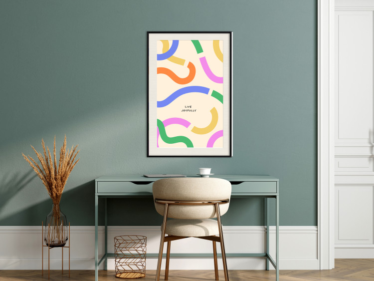Wall Poster Abstract Shapes - Pastel Waves Scattered on a Beige Background 149892 additionalImage 15