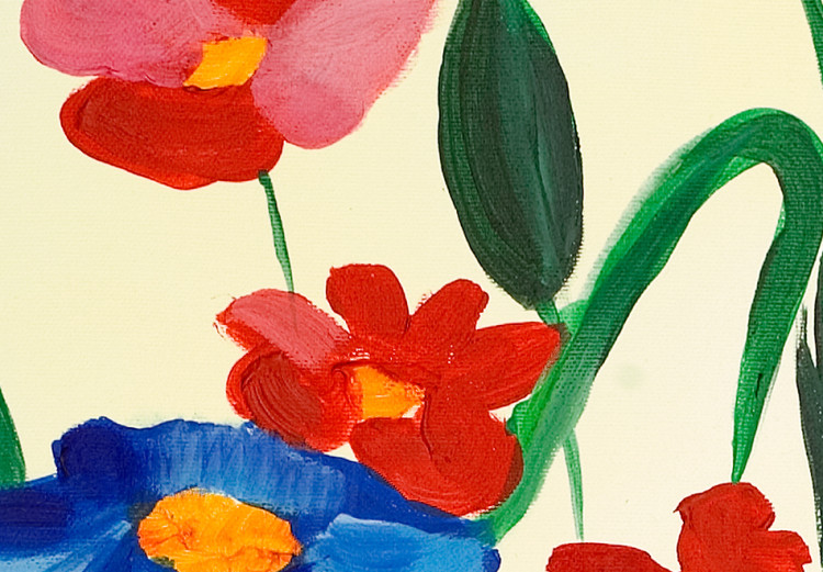 Tableau contemporain Bouquet dans un vase violet (1 pièce) - Motif de fleurs colorées 47492 additionalImage 2