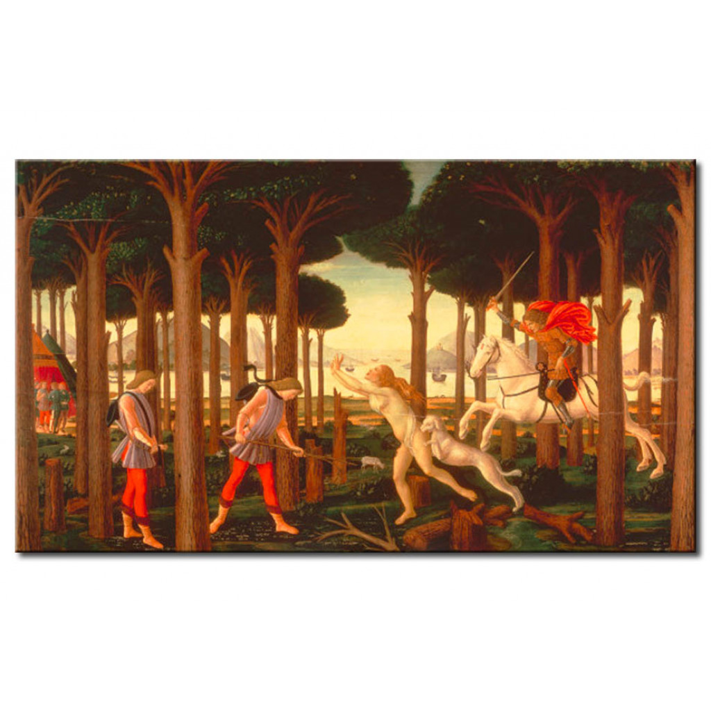 Schilderij  Sandro Botticelli: The Story Of Nastagio Degli Honesti I