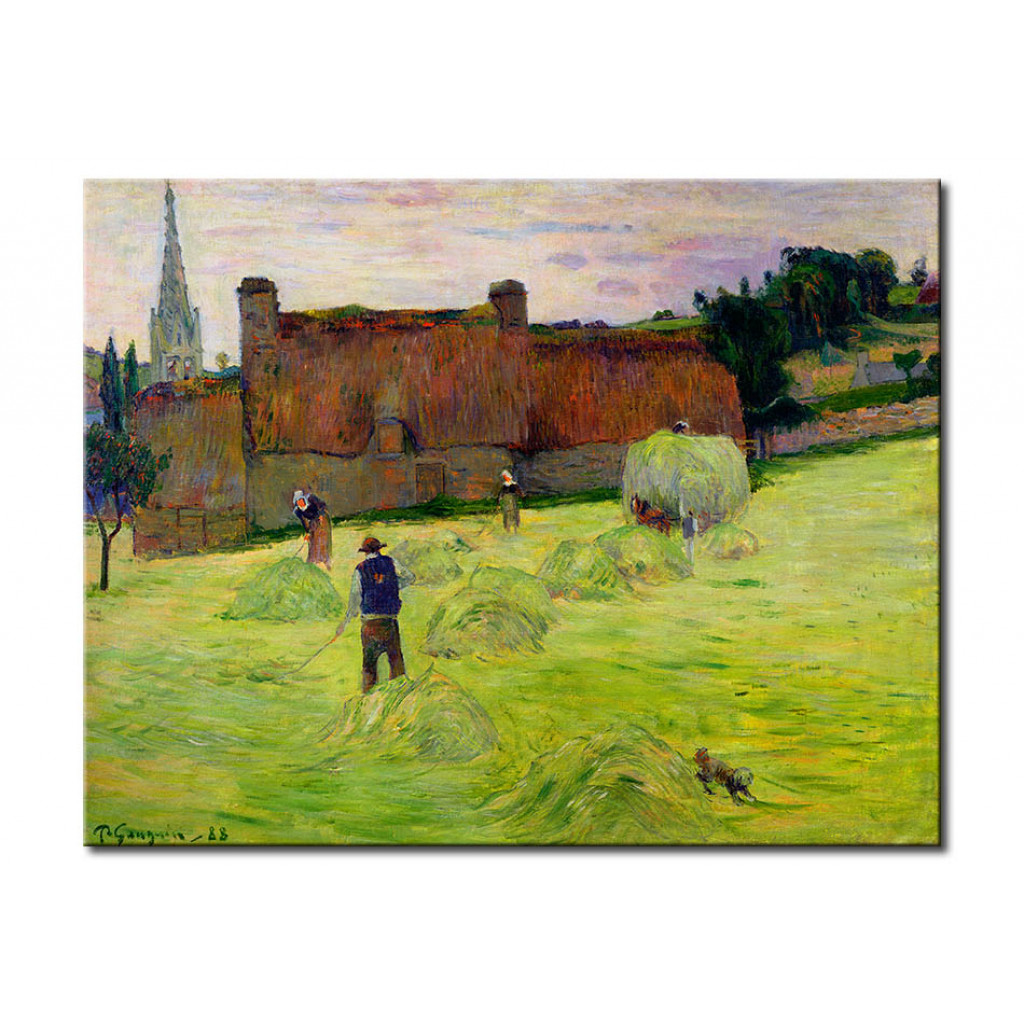 Schilderij  Paul Gauguin: Haymaking In Brittany