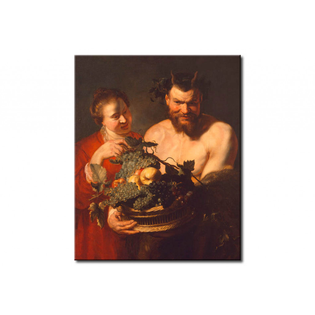 Schilderij  Peter Paul Rubens: Faun And Girl