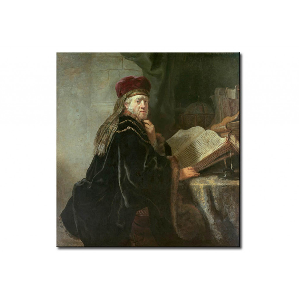 Schilderij  Rembrandt: Ein Gelehrter Im Studierzimmer