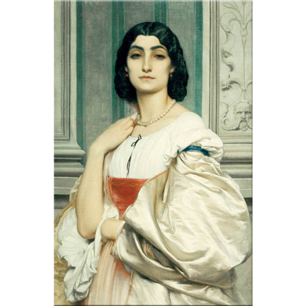 Schilderij  Frederic Leighton: A Roman Lady (La Nanna)