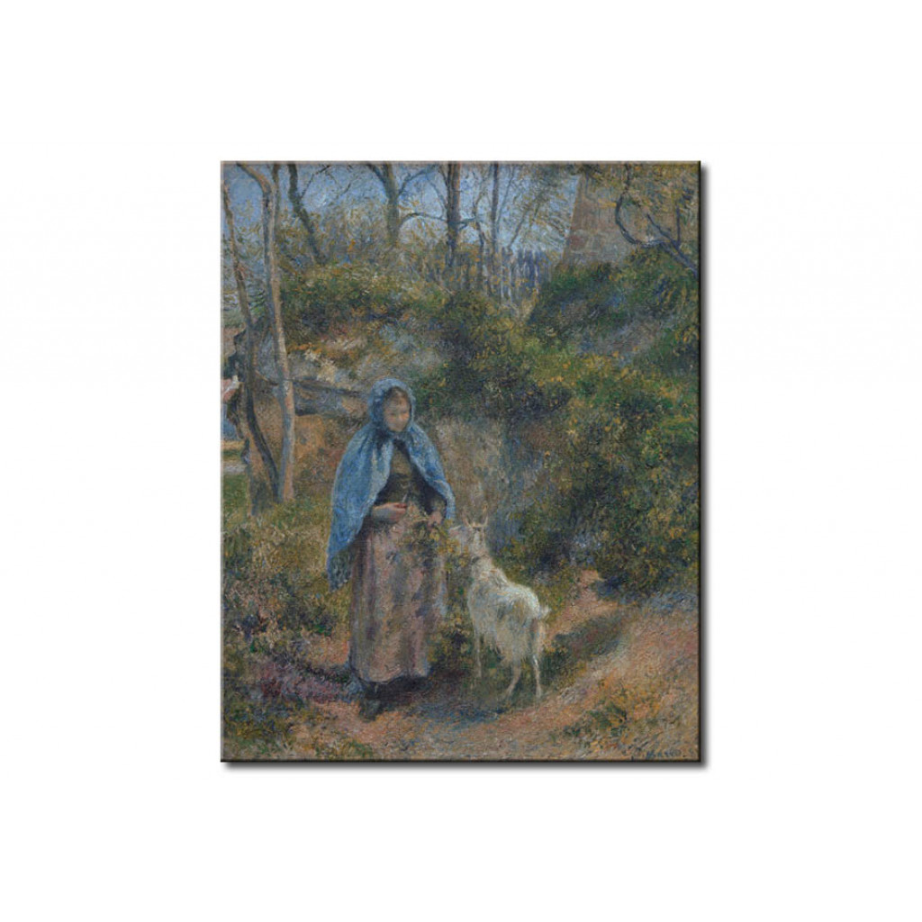 Schilderij  Camille Pissarro: Woman With Goat