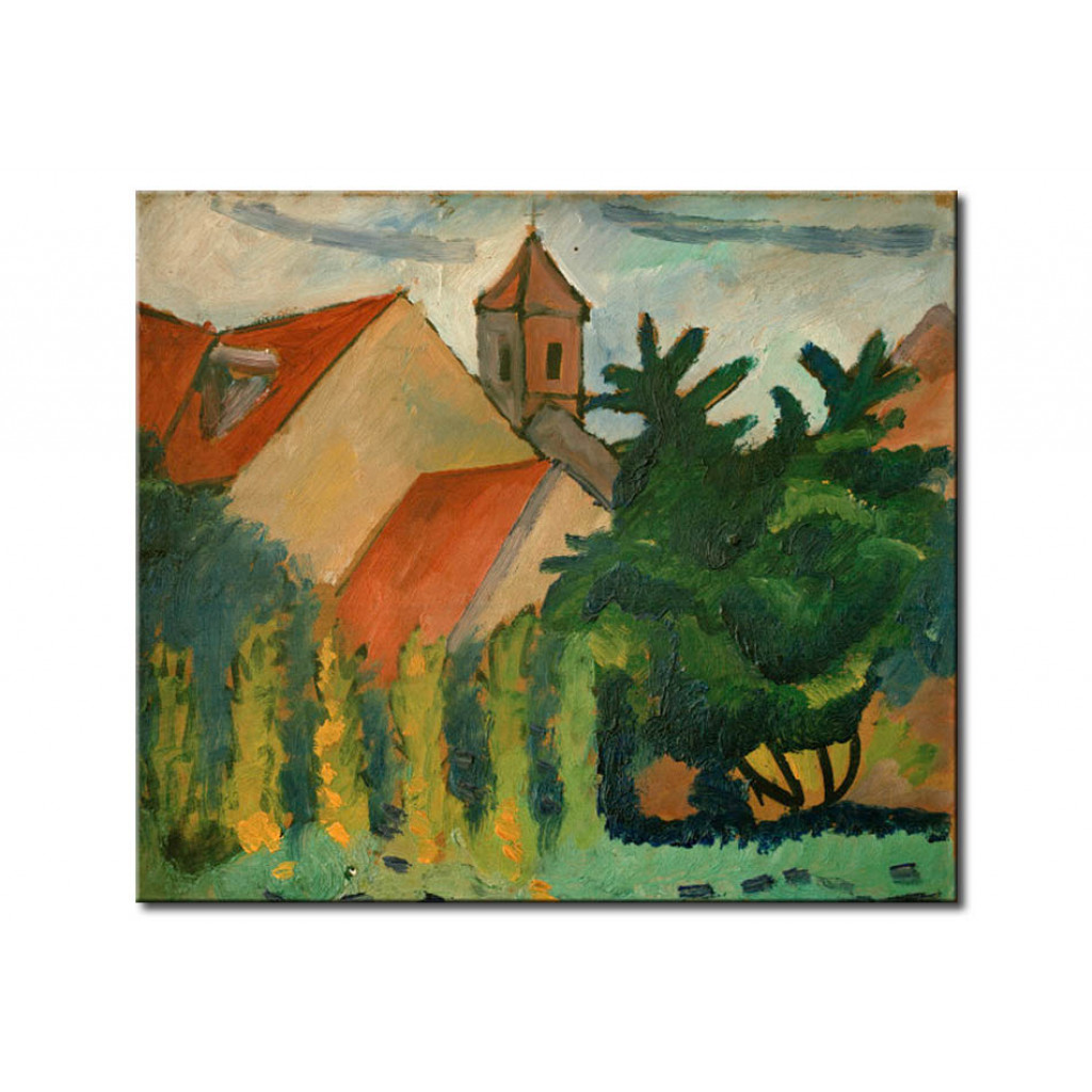 Schilderij  August Macke: Kirche In Kandern