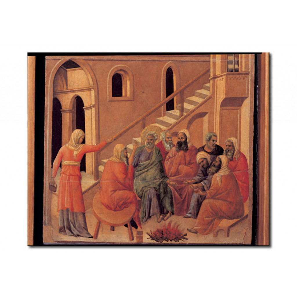 Schilderij  Duccio Di Buoninsegna: Peter Denying Christ
