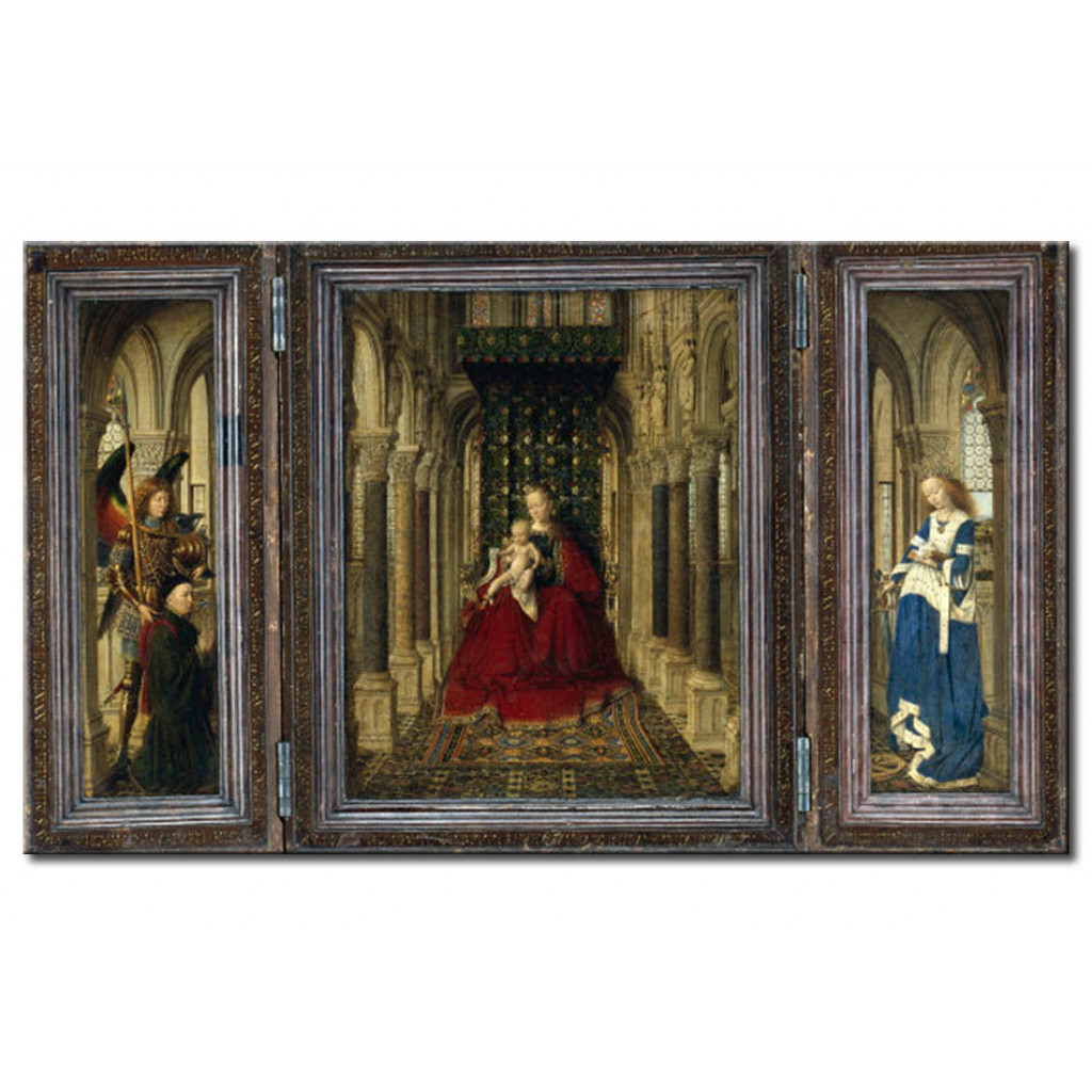 Schilderij  Jan Van Eyck: Mary With The Child Enthroned In A Church