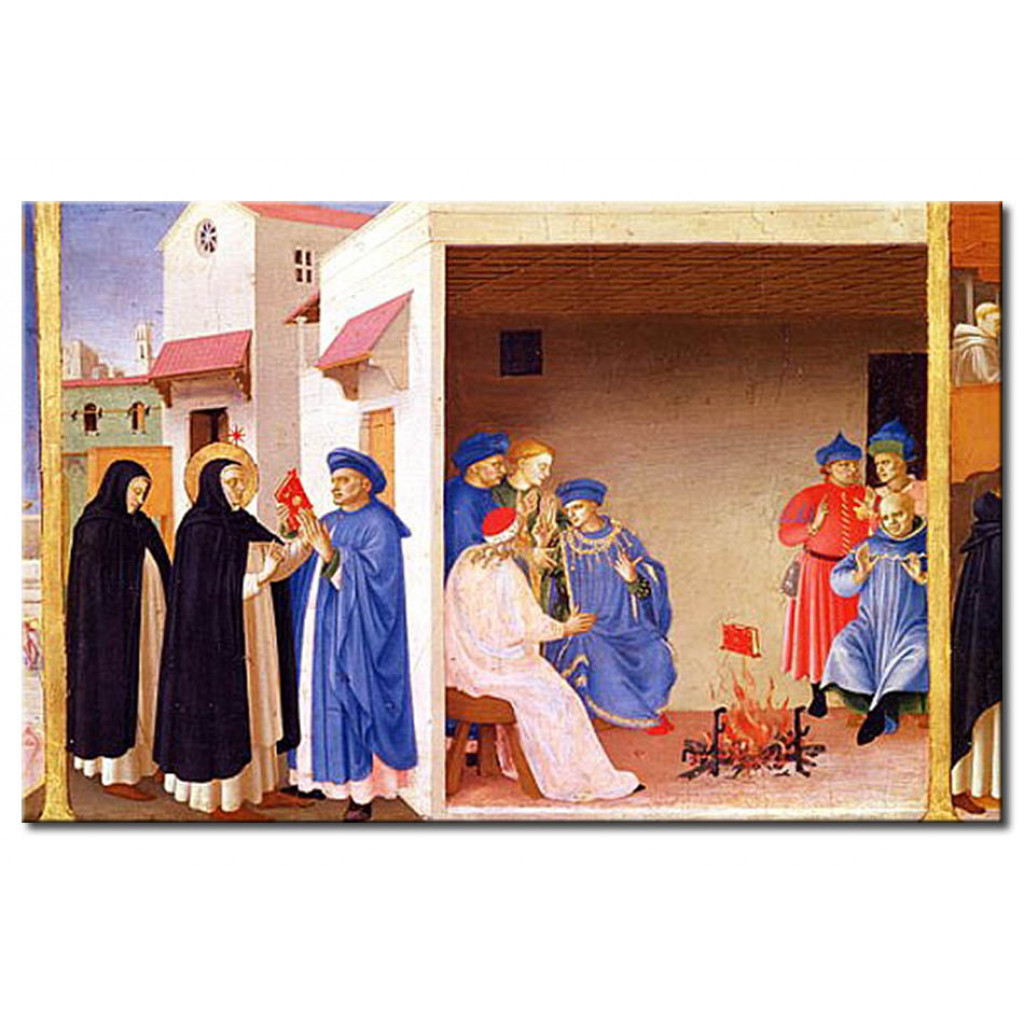 Schilderij  Fra Angelico: The Coronation Of The Virgin, Detail Of St. Dominic Giving Back The Book To The The Albigensians