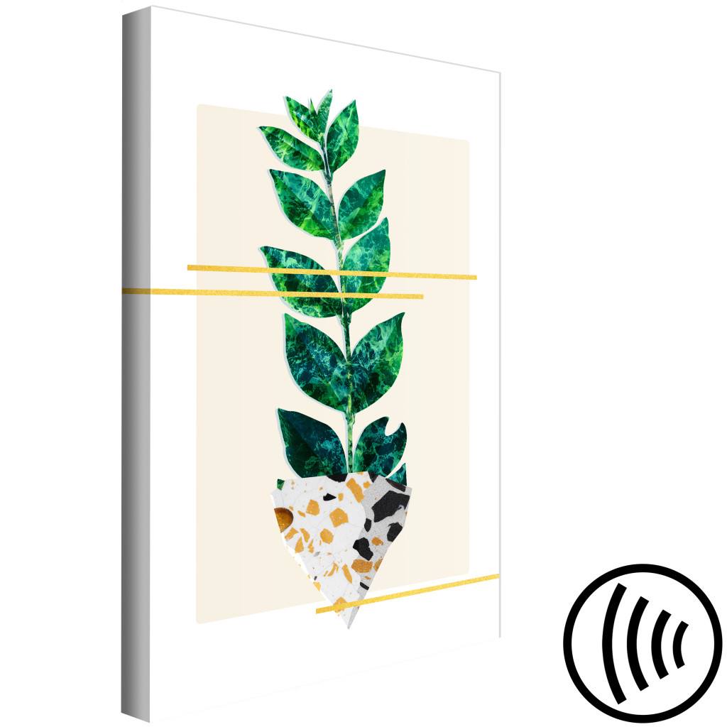 Schilderij  Florale Motieven: Botanische Uitsnede - Abstracte, Minimalistische Botanische Collage