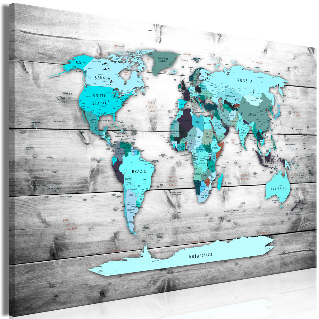 Schilderij World Map: Blue World [Large Format]