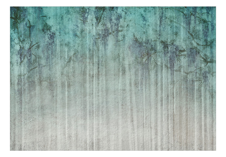 Papier peint Souvenirs turquoises - abstraction avec une forêt 142803 additionalImage 1