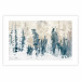 Plakat Abstrakcyjny zagajnik - pejzaż zimowego lasu z błękitnymi drzewami 145303 additionalThumb 36