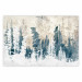 Plakat Abstrakcyjny zagajnik - pejzaż zimowego lasu z błękitnymi drzewami 145303