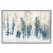 Plakat Abstrakcyjny zagajnik - pejzaż zimowego lasu z błękitnymi drzewami 145303 additionalThumb 37