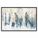 Plakat Abstrakcyjny zagajnik - pejzaż zimowego lasu z błękitnymi drzewami 145303 additionalThumb 33