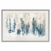 Plakat Abstrakcyjny zagajnik - pejzaż zimowego lasu z błękitnymi drzewami 145303 additionalThumb 44