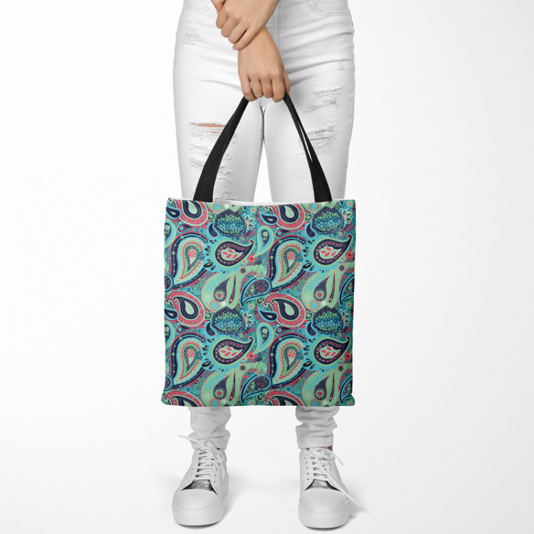 Shopping Bag Red and green teardrops - an intriguing composition in intense colours 147703 additionalImage 2
