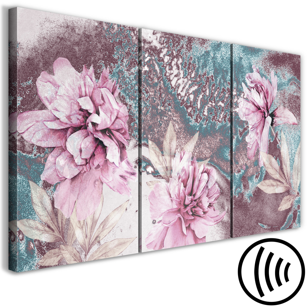 Quadro Em Tela Peonies In Bloom - Floral Composition In Blue