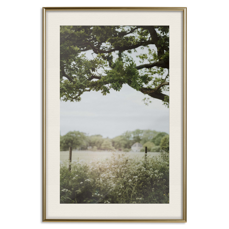 Wall Poster Sunny Day - Landscape of a Green Meadow Away From the City 150303 additionalImage 26
