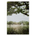 Wall Poster Sunny Day - Landscape of a Green Meadow Away From the City 150303