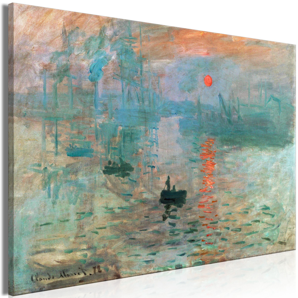 Duży Obraz XXL Impresja, Wschód Słońca - Malowany Pejzaż Portu Claude'a Moneta [Large Format]
