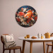 Round Canvas I Will Grant Your Three Wishes - Goldfish Against a Background of Flowers in the Water 151603 additionalThumb 2