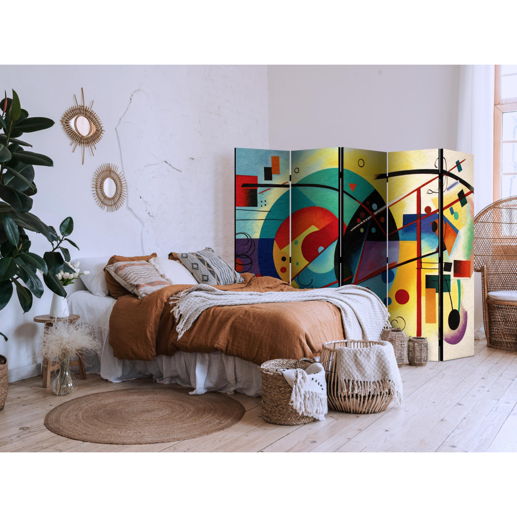 Parawan Pokojowy Kolorowa Abstrakcja - Kompozycja Inspirowana Twórczością Kandinskiego II [Room Dividers]