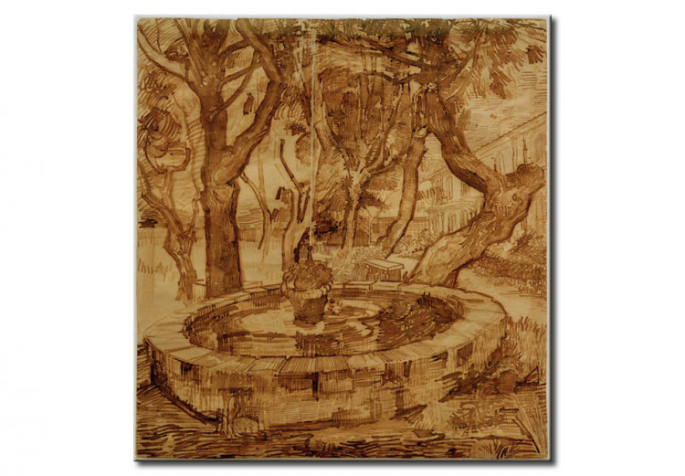Reproduction sur toile Fontaine dans le Jardin de l'Asile 50903