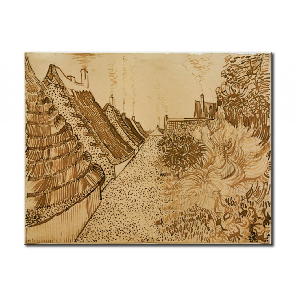 Schilderij  Vincent Van Gogh: Street In Saintes-Mariesdela-Mer