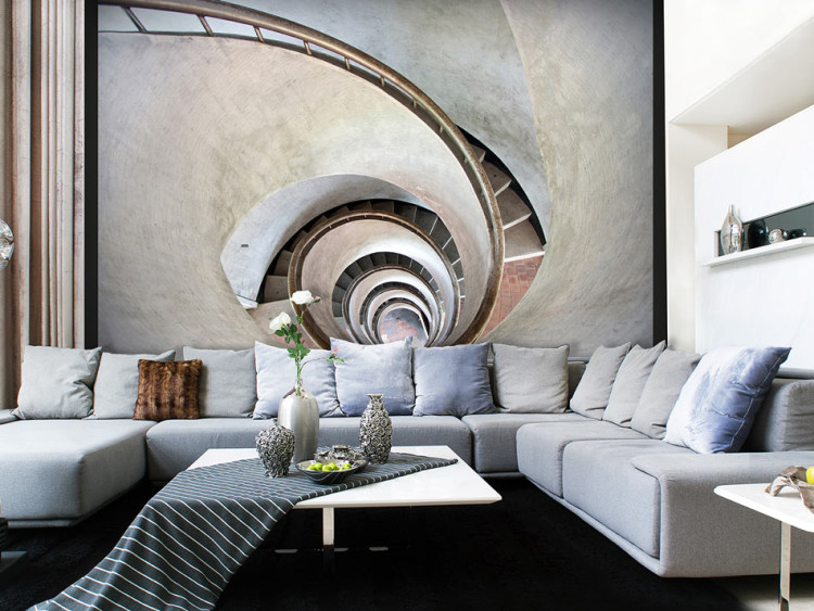 Wall Mural White spiral stairs 59803
