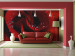 Wall Mural Red Rose and Dew Drops - Natural Plant Motif with a Rose Flower 60303