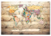 Decoratief prikbord World Map: Wooden Oceans [Cork Map] 106713