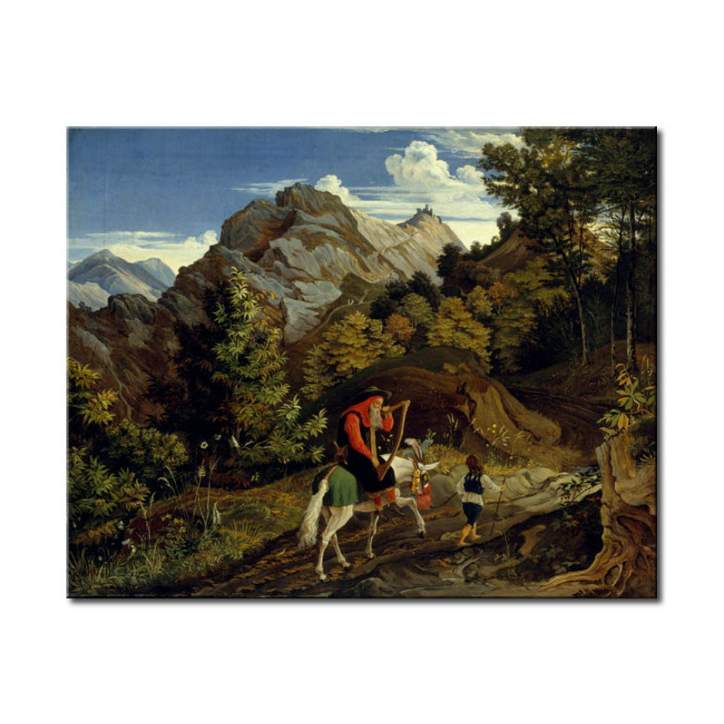 Schilderij  Adrian Ludwig Richter: Harpner Returning Home