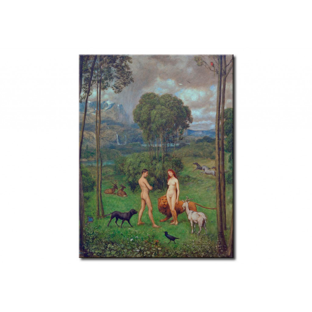 Schilderij  Hans Thoma: In The Garden Of Eden